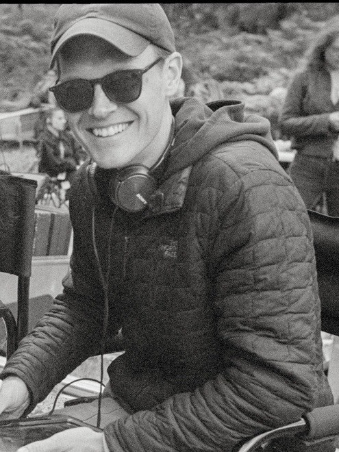 Sam Lilja on set
